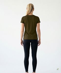 VÝPRODEJ - Dámské funkční tričko SPORTY krátký rukáv KHAKI Bamboo Ultra CLASSIC, L