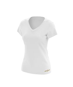 VÝPRODEJ - Dámské funkční tričko SPORTY "V" krátký rukáv bílá Bamboo Ultra CLASSIC, L