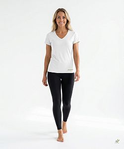 VÝPRODEJ - Dámské funkční tričko SPORTY "V" krátký rukáv bílá Bamboo Ultra CLASSIC, L