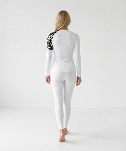 VÝPRODEJ - Dámské funkční triko dlouhý rukáv FLOWERS bílá Bamboo Ultra, L, XL