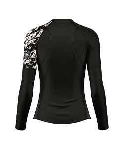 VÝPRODEJ - Dámské funkční triko dlouhý rukáv FLOWERS černá Bamboo Ultra, L, 3XL