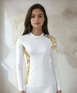 VÝPRODEJ - Dámské funkční triko dlouhý rukáv GOLD bílá Bamboo Ultra, S