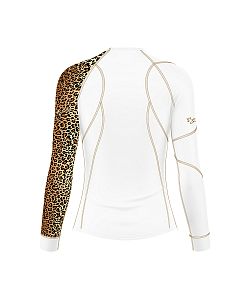 VÝPRODEJ - Dámské funkční triko dlouhý rukáv LEO bílá/hnědá Bamboo Heavy, XS, M