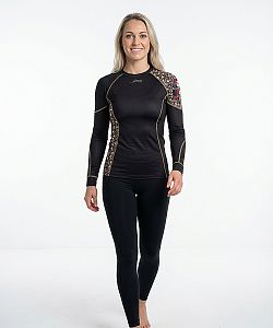 VÝPRODEJ - Dámské funkční triko dlouhý rukáv MUERTE černá  Bamboo Ultra, XXL
