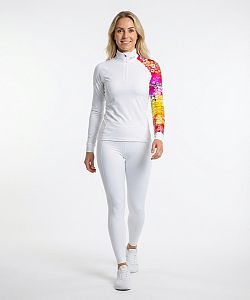 VÝPRODEJ - Dámské funkční triko dlouhý rukáv se zipem CANDY bílá Bamboo Thermo, L