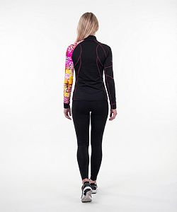 VÝPRODEJ - Dámské funkční triko dlouhý rukáv se zipem CANDY černá Bamboo Thermo, XS