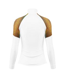 VÝPRODEJ - Dámské funkční triko dlouhý rukáv se zipem CROCODILE LADY bílá Bamboo Light New, M