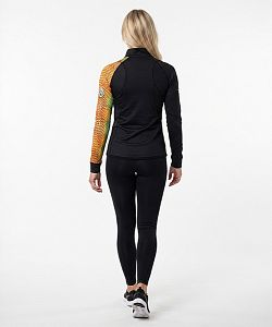 VÝPRODEJ - Dámské funkční triko dlouhý rukáv se zipem CROCODILE LADY černá Bamboo Thermo, S