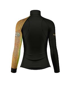 VÝPRODEJ - Dámské funkční triko dlouhý rukáv se zipem CROCODILE LADY černá Bamboo Thermo, XXL