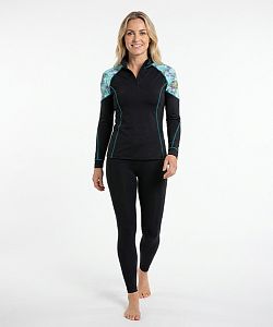 VÝPRODEJ - Dámské funkční triko dlouhý rukáv se zipem DRAGONFLY černá Bamboo Light New, M