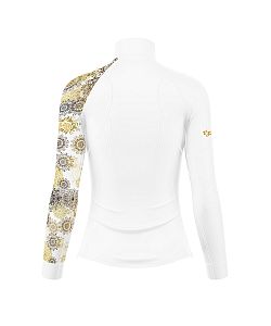 VÝPRODEJ - Dámské funkční triko dlouhý rukáv se zipem GOLDEN EYE bílá Bamboo Thermo, M