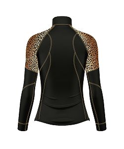 VÝPRODEJ - Dámské funkční triko dlouhý rukáv se zipem LEO černá/hnědá Bamboo Light New, XS, S, M, XL