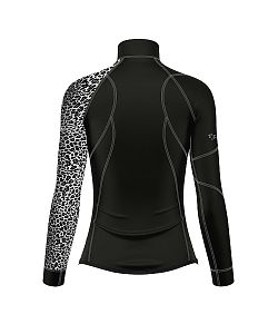 VÝPRODEJ - Dámské funkční triko dlouhý rukáv se zipem LEO černá/šedá Bamboo Heavy, XS, S, L