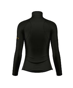 VÝPRODEJ - Dámské funkční triko dlouhý rukáv se zipem METALIC černá Bamboo Heavy, XL