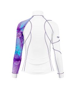 VÝPRODEJ - Dámské funkční triko dlouhý rukáv se zipem PURPLE bílá Bamboo Heavy, XL