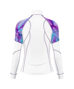 VÝPRODEJ - Dámské funkční triko dlouhý rukáv se zipem PURPLE bílá Bamboo Light New, M