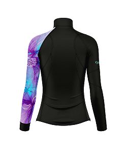 VÝPRODEJ - Dámské funkční triko dlouhý rukáv se zipem PURPLE černá Bamboo Thermo, S