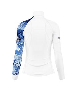 VÝPRODEJ - Dámské funkční triko dlouhý rukáv se zipem SNOWFLAKES bílá Bamboo Thermo, L