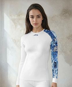 VÝPRODEJ - Dámské funkční triko dlouhý rukáv SNOWFLAKES bílá Bamboo Thermo, XL