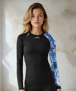 VÝPRODEJ - Dámské funkční triko dlouhý rukáv SNOWFLAKES černá Bamboo Thermo, L