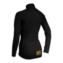 VÝPRODEJ - Dámské funkční triko dlouhý rukáv-stoják ECO zip černá/zlatá BambooHeavy, XS