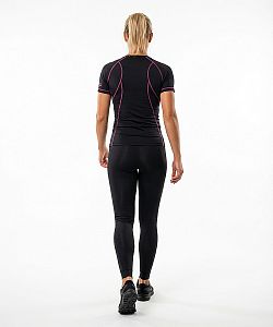 VÝPRODEJ - Dámské funkční triko krátký rukáv FUCHSIA černá Bamboo Ultra, S, XL