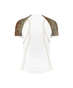 VÝPRODEJ - Dámské funkční triko krátký rukáv LEO bílá/hnědá Bamboo Light New, S