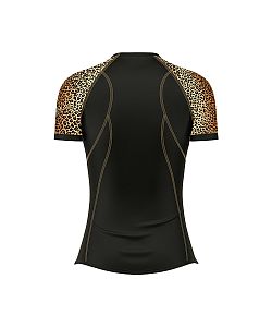 VÝPRODEJ - Dámské funkční triko krátký rukáv LEO černá/hnědá Bamboo Light New, XS, L, XXL