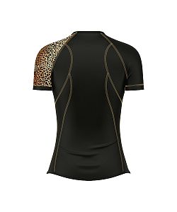 VÝPRODEJ - Dámské funkční triko krátký rukáv LEO černá/hnědá Bamboo Ultra, S, M, XXL