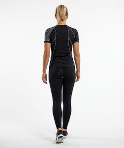 VÝPRODEJ - Dámské funkční triko krátký rukáv LEO černá/šedá Bamboo Ultra, XL