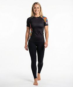 VÝPRODEJ - Dámské funkční triko krátký rukáv MANDALA černá Bamboo Ultra, M