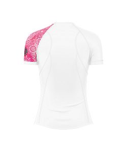VÝPRODEJ - Dámské funkční triko krátký rukáv PINK MANDALA bílá Bamboo Ultra, L