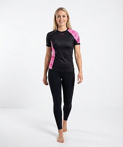 VÝPRODEJ - Dámské funkční triko krátký rukáv PINK MANDALA černá Bamboo Ultra, XS, XXL 3XL
