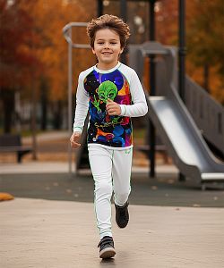 VÝPRODEJ - Dětské funkční spodky ALIEN bílá Bamboo Ultra, 120