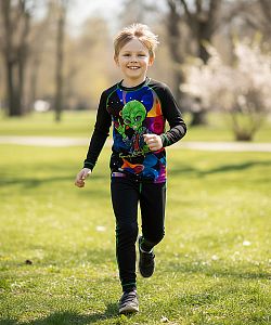 VÝPRODEJ - Dětské funkční spodky ALIEN černá Bamboo Ultra, 120