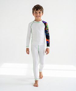 VÝPRODEJ - Dětské funkční triko dlouhý rukáv ALIEN bílá Bamboo Thermo, 120