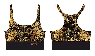 VÝPRODEJ - Funkční sportovní podprsenka GOLD černá, L, XL,