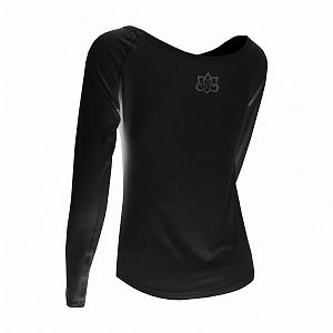 VÝPRODEJ - Funkční sportovní volné triko raglán dlouhý rukáv Yoga černá, M