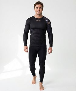 VÝPRODEJ - Pánské funkční triko dlouhý rukáv RIDER MAN černá Bamboo Ultra, 3XL