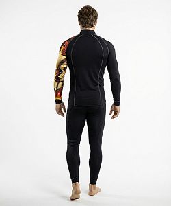VÝPRODEJ - Pánské funkční triko dlouhý rukáv se zipem IRON MAN černá Bamboo Thermo, L