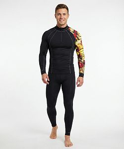 VÝPRODEJ - Pánské funkční triko dlouhý rukáv se zipem IRON MAN černá Bamboo Thermo, L