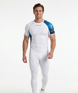 VÝPRODEJ - Pánské funkční triko krátký rukáv SHARK bílá Bamboo Ultra, XL