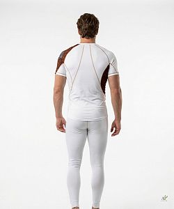 VÝPRODEJ - Pánské funkční triko krátký rukáv SKULL bílá Bamboo Ultra, XXL
