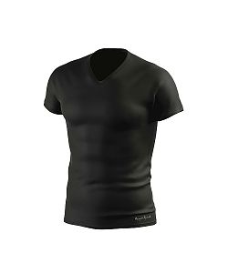 VÝPRODEJ - Pánské funkční triko SLIM "V" krátký rukáv černá Bamboo Ultra CLASSIC, XL