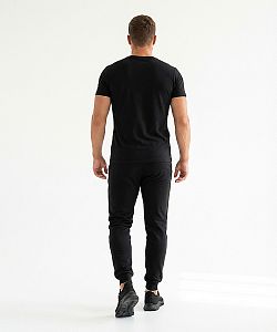VÝPRODEJ - Pánské funkční triko SLIM "V" krátký rukáv černá Bamboo Ultra CLASSIC, XL