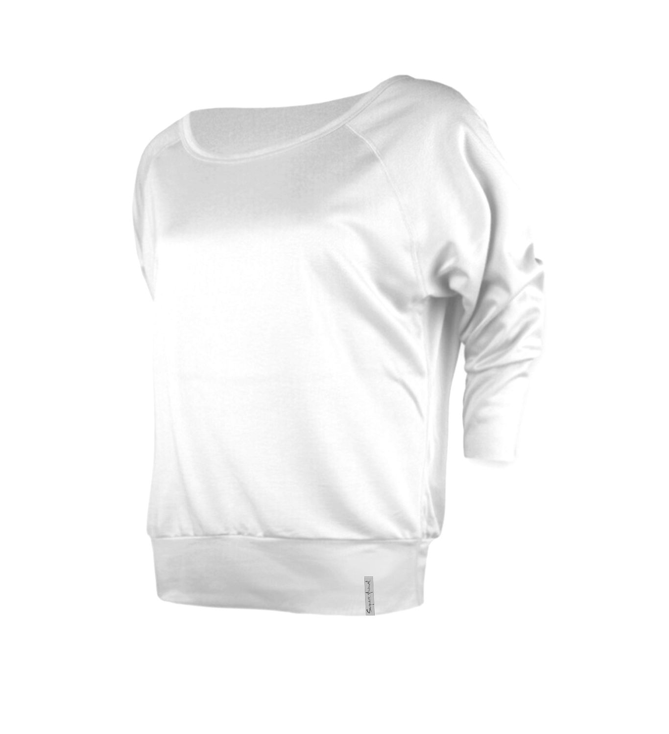 Funkční sportovní volné triko raglán 3/4 rukáv Yoga bílá Supplex
