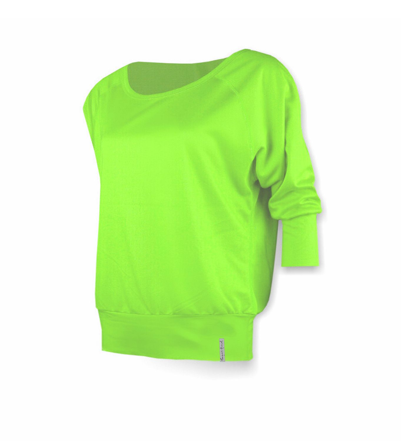 Funkční sportovní volné triko raglán 3/4 rukáv Yoga neon zelená Supplex