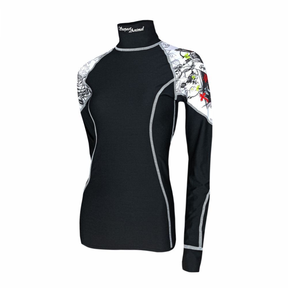 VÝPRODEJ - Dámské funkční triko dlouhý rukáv-stoják LADY černá/bílá Bamboo Light New, S