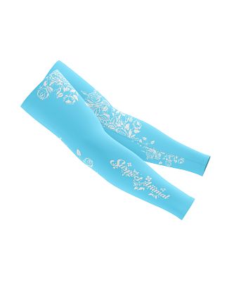 Dámské cyklistické návleky na ruce FLOWERS BABY BLUE