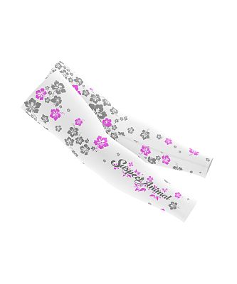 Dámské cyklistické návleky na ruce FLOWERS Grey/Lila New